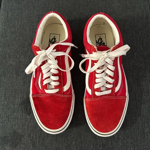 Red Low-top Vans - Picture 2 of 5